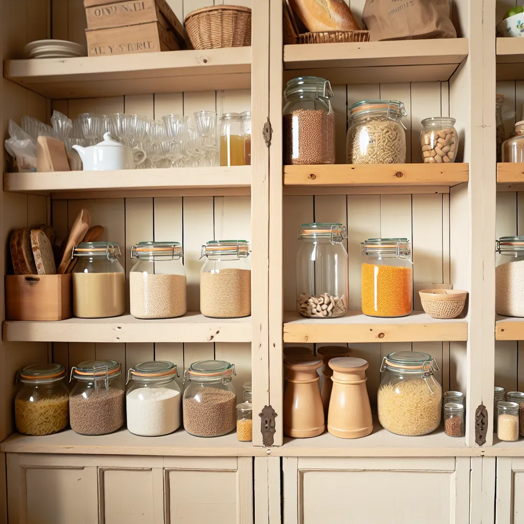Organized pantry staples rotation